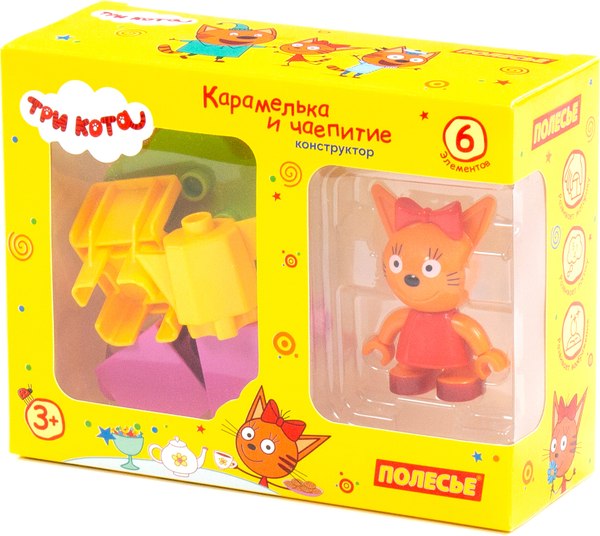 Конструктор Полесье Макси. Три кота. Карамелька и чаепитие / 63714 - фото