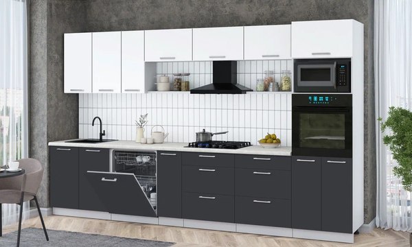 Кухонный гарнитур Интерлиния Мила Gloss 3.5-ПМ1-2