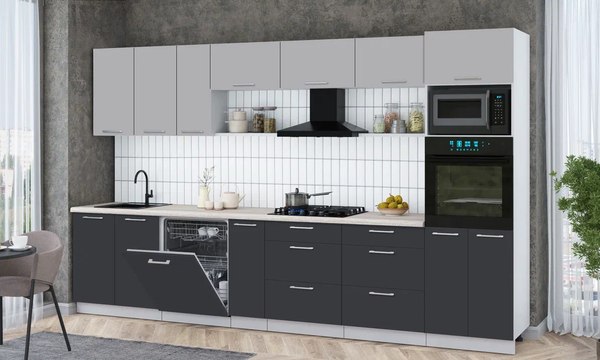 Кухонный гарнитур Интерлиния Мила Gloss 3.5-ПМ1-2