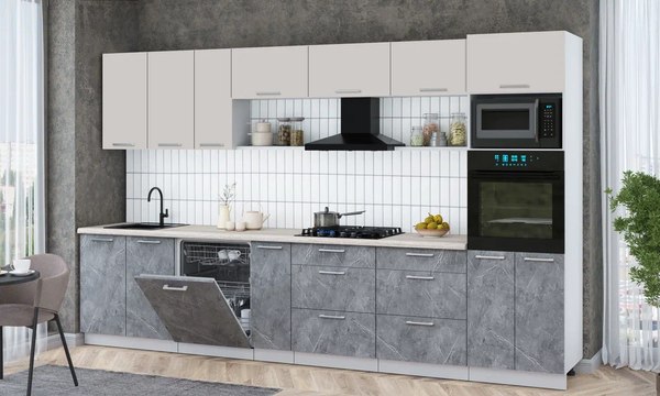 Кухонный гарнитур Интерлиния Мила Gloss 3.5-ПМ1-2