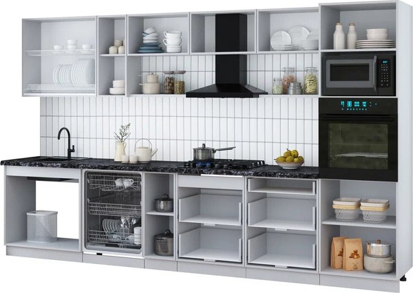 Кухонный гарнитур Интерлиния Мила Gloss 3.5-ПМ1-2