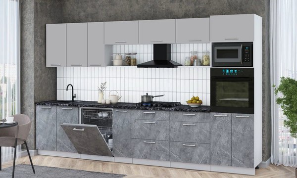 Кухонный гарнитур Интерлиния Мила Gloss 3.5-ПМ1-2