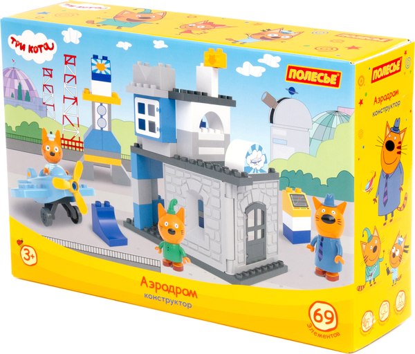 Конструктор Полесье Макси. Три кота. Аэродром / 70221 - фото