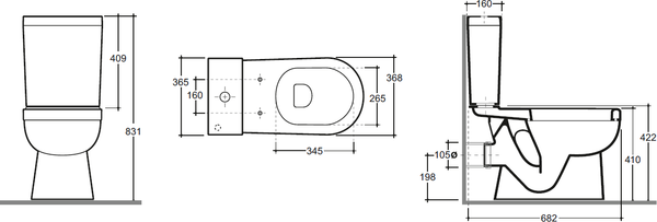 Унитаз напольный Керамин Бергамо Нова Slim МЛ 2-режим