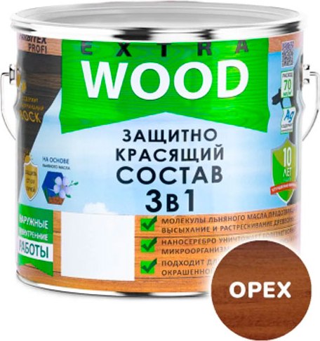 Защитно-декоративный состав Farbitex Profi Wood Extra 3в1 - фото