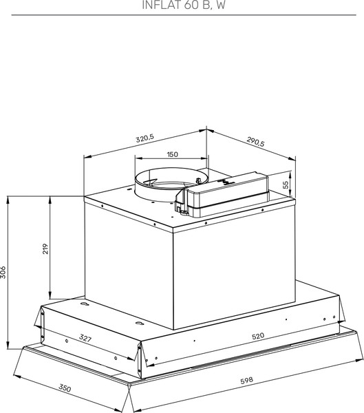 Вытяжка скрытая Kuppersberg Inflat 60 W
