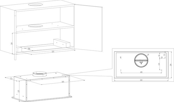 Вытяжка скрытая Kuppersberg Inpush 60 X