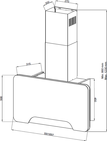 Вытяжка наклонная Kuppersberg Mint 60