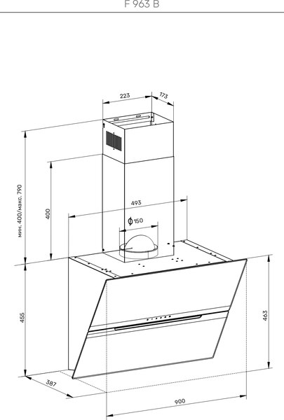 Вытяжка наклонная Kuppersberg F 963 B
