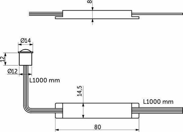 Датчик движения AKS бесконтактный на движение PIR врезной/накладной