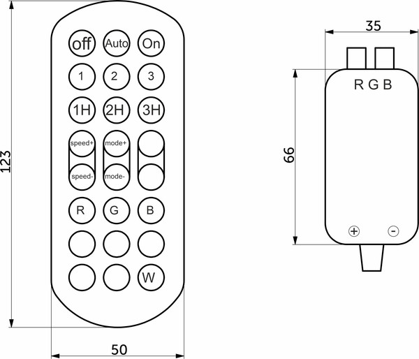 Контроллер для светодиодной ленты AKS музыкальный RGB с пультом