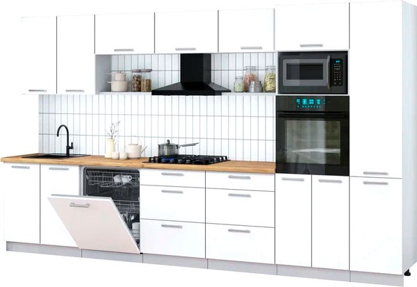 Кухонный гарнитур Интерлиния Мила Gloss 3.6-ПМ1 - фото