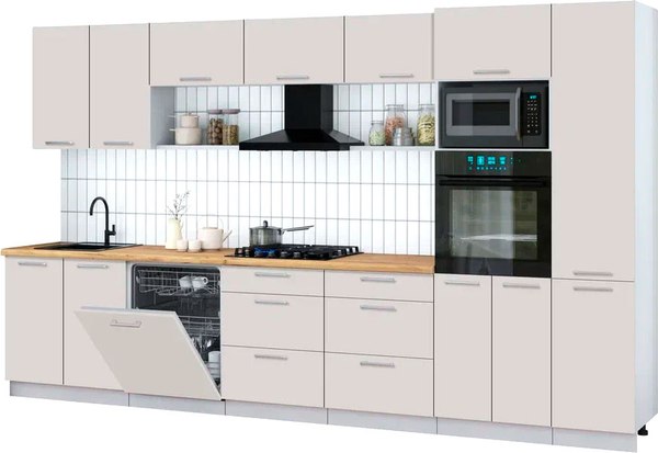 Кухонный гарнитур Интерлиния Мила Gloss 3.6-ПМ1 - фото