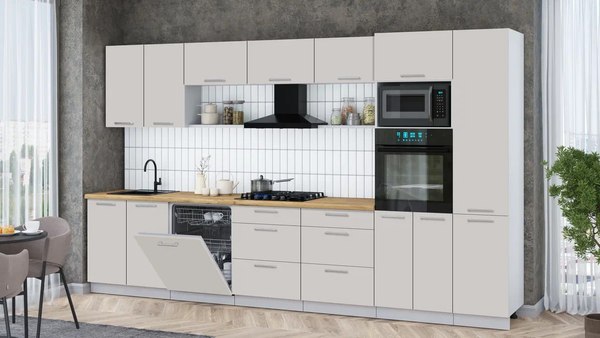 Кухонный гарнитур Интерлиния Мила Gloss 3.6-ПМ1