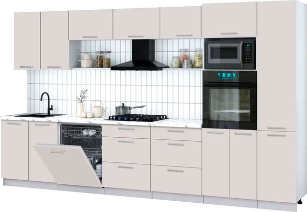 Кухонный гарнитур Интерлиния Мила Gloss 3.6-ПМ1 - фото