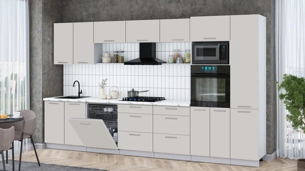 Кухонный гарнитур Интерлиния Мила Gloss 3.6-ПМ1