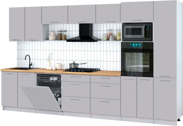 Кухонный гарнитур Интерлиния Мила Gloss 3.6-ПМ1 - фото