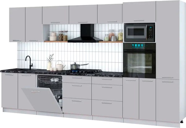 Кухонный гарнитур Интерлиния Мила Gloss 3.6-ПМ1 - фото