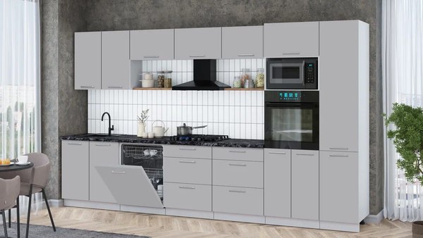 Кухонный гарнитур Интерлиния Мила Gloss 3.6-ПМ1