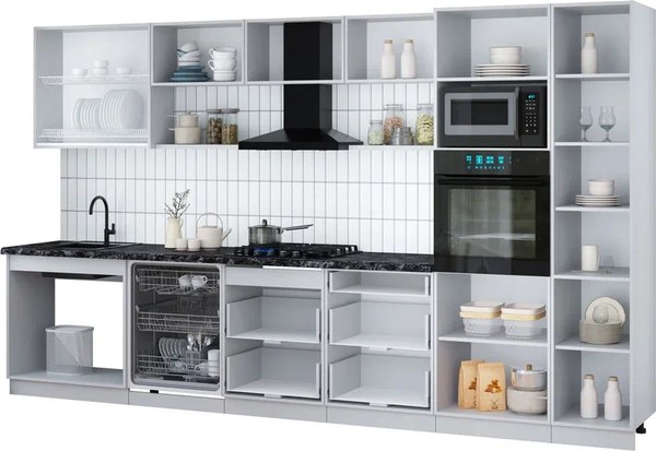 Кухонный гарнитур Интерлиния Мила Gloss 3.6-ПМ1