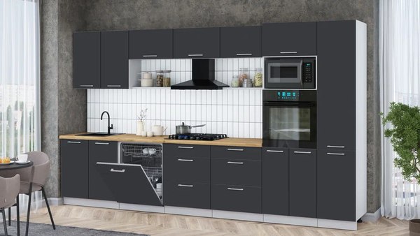 Кухонный гарнитур Интерлиния Мила Gloss 3.6-ПМ1