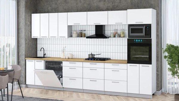 Кухонный гарнитур Интерлиния Мила Gloss 3.6-ПМ1-2