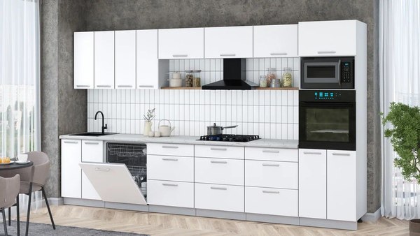 Кухонный гарнитур Интерлиния Мила Gloss 3.6-ПМ1-2