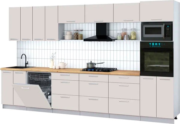 Кухонный гарнитур Интерлиния Мила Gloss 3.6-ПМ1-2 - фото