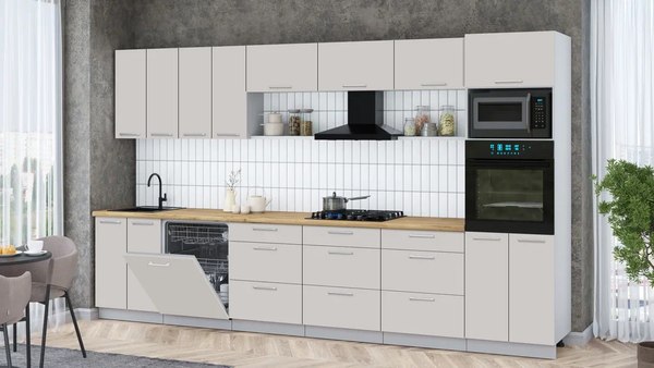 Кухонный гарнитур Интерлиния Мила Gloss 3.6-ПМ1-2