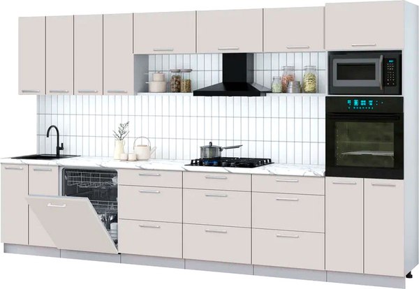 Кухонный гарнитур Интерлиния Мила Gloss 3.6-ПМ1-2 - фото