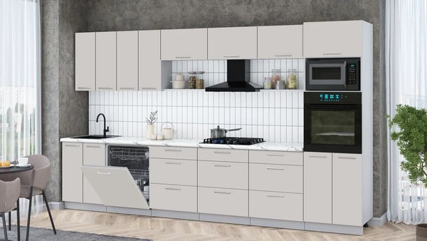 Кухонный гарнитур Интерлиния Мила Gloss 3.6-ПМ1-2