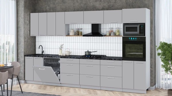 Кухонный гарнитур Интерлиния Мила Gloss 3.6-ПМ1-2