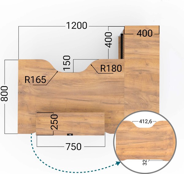 Компьютерный стол Millwood Каир угловой 160х120х93.05