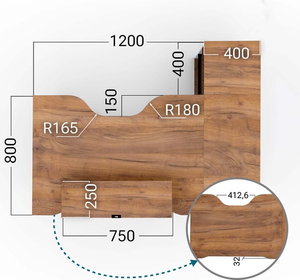 Компьютерный стол Millwood Каир угловой 160х120х93.05