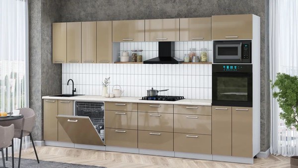 Кухонный гарнитур Интерлиния Мила Gloss 3.6-ПМ1-2