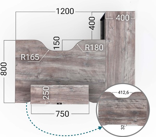 Компьютерный стол Millwood Каир угловой 160х120х93.05