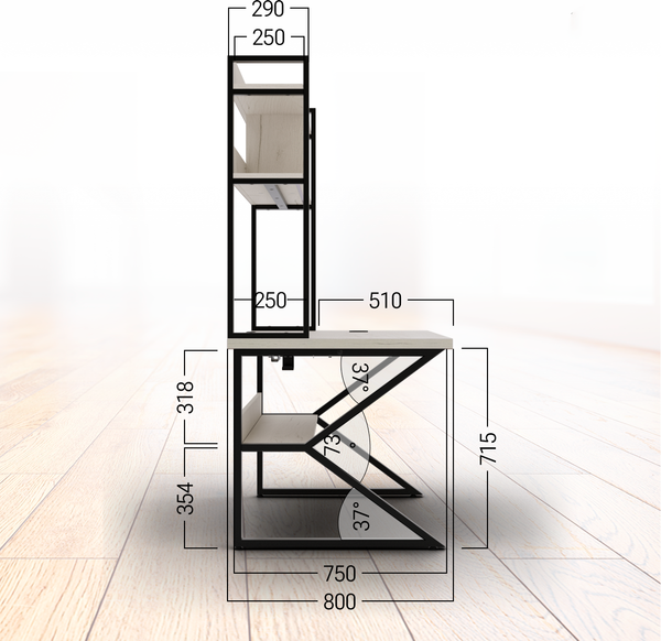 Письменный стол Millwood Кембридж 160х80х175.1