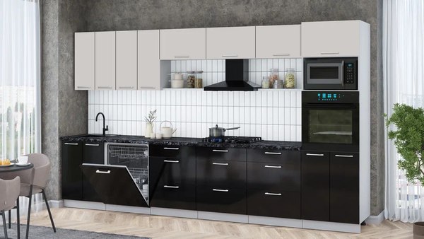 Кухонный гарнитур Интерлиния Мила Gloss 3.6-ПМ1-2