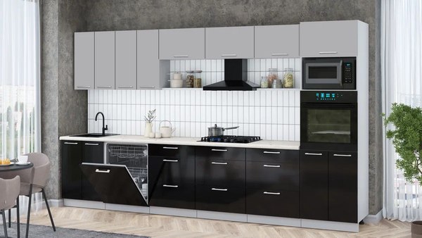 Кухонный гарнитур Интерлиния Мила Gloss 3.6-ПМ1-2