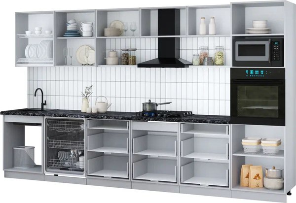 Кухонный гарнитур Интерлиния Мила Gloss 3.6-ПМ1-2