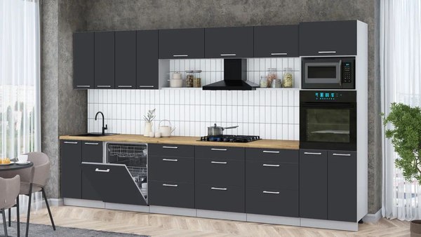 Кухонный гарнитур Интерлиния Мила Gloss 3.6-ПМ1-2