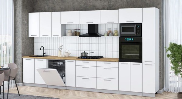 Кухонный гарнитур Интерлиния Мила Gloss 3.8-ПМ1