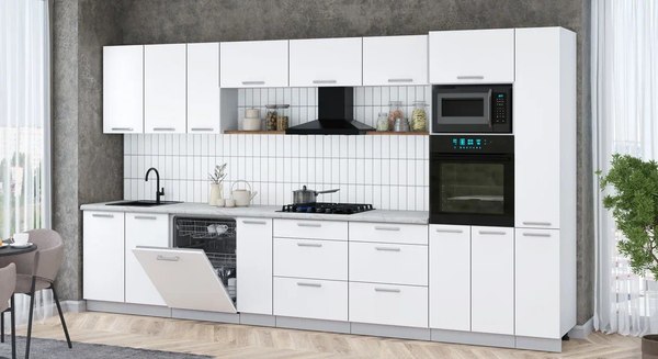 Кухонный гарнитур Интерлиния Мила Gloss 3.8-ПМ1