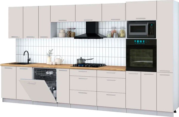 Кухонный гарнитур Интерлиния Мила Gloss 3.8-ПМ1 - фото