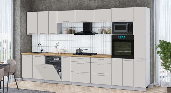 Кухонный гарнитур Интерлиния Мила Gloss 3.8-ПМ1