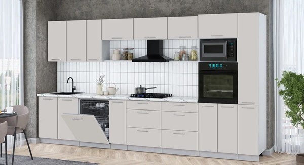 Кухонный гарнитур Интерлиния Мила Gloss 3.8-ПМ1