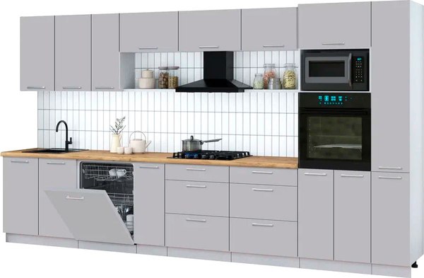 Кухонный гарнитур Интерлиния Мила Gloss 3.8-ПМ1 - фото