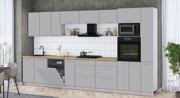 Кухонный гарнитур Интерлиния Мила Gloss 3.8-ПМ1