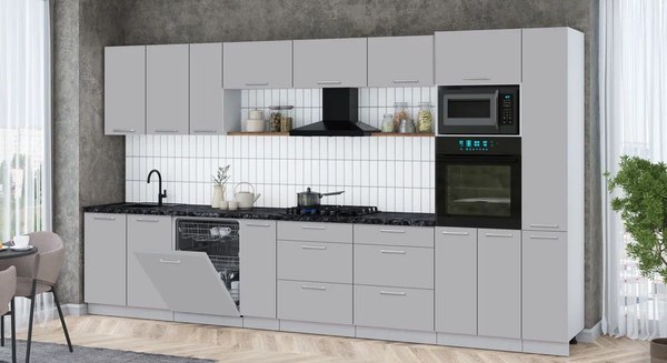 Кухонный гарнитур Интерлиния Мила Gloss 3.8-ПМ1