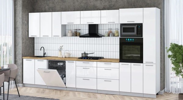 Кухонный гарнитур Интерлиния Мила Gloss 3.8-ПМ1